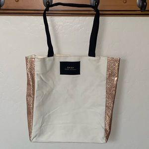 Daisy By Marc Jacobs Beige With Glitter Canvas Large Tote NWOT